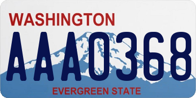 WA license plate AAA0368