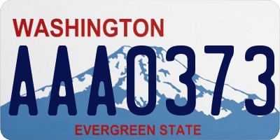 WA license plate AAA0373