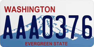 WA license plate AAA0376