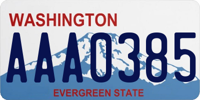 WA license plate AAA0385