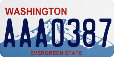 WA license plate AAA0387