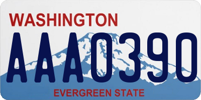 WA license plate AAA0390