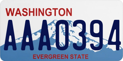 WA license plate AAA0394