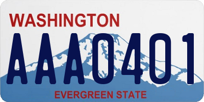 WA license plate AAA0401