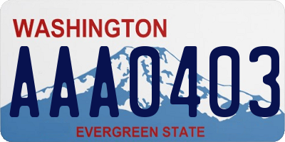 WA license plate AAA0403