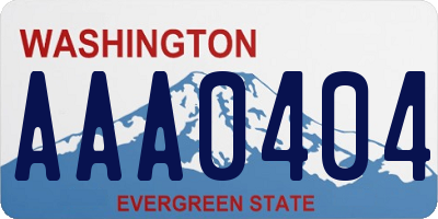 WA license plate AAA0404