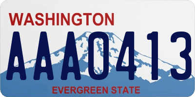 WA license plate AAA0413