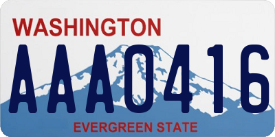 WA license plate AAA0416