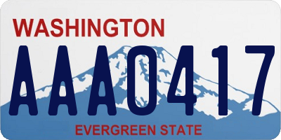 WA license plate AAA0417