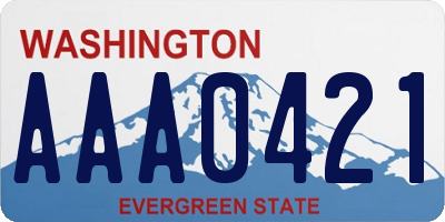 WA license plate AAA0421