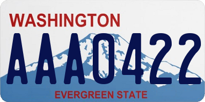 WA license plate AAA0422