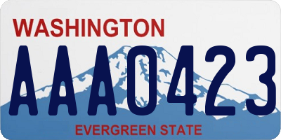 WA license plate AAA0423