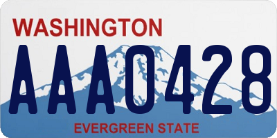 WA license plate AAA0428