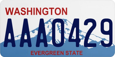 WA license plate AAA0429