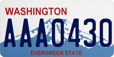 WA license plate AAA0430