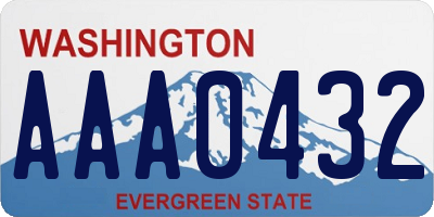 WA license plate AAA0432