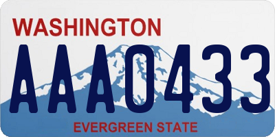 WA license plate AAA0433