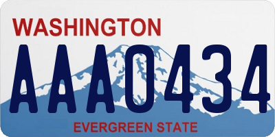 WA license plate AAA0434