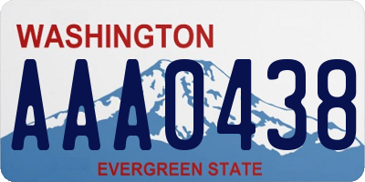 WA license plate AAA0438