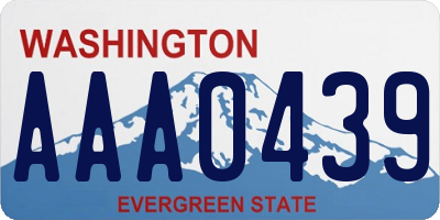 WA license plate AAA0439