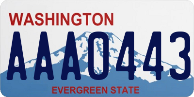 WA license plate AAA0443