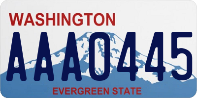 WA license plate AAA0445