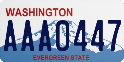 WA license plate AAA0447