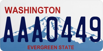 WA license plate AAA0449