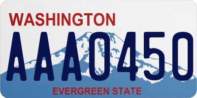 WA license plate AAA0450