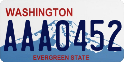 WA license plate AAA0452