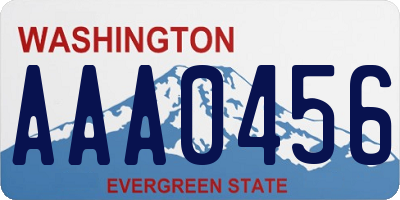 WA license plate AAA0456