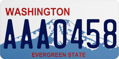 WA license plate AAA0458