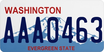 WA license plate AAA0463