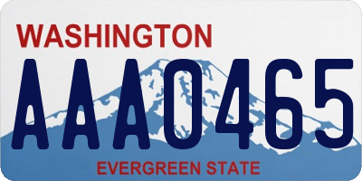 WA license plate AAA0465