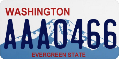 WA license plate AAA0466