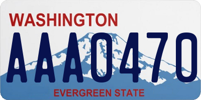 WA license plate AAA0470