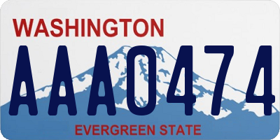 WA license plate AAA0474