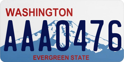 WA license plate AAA0476