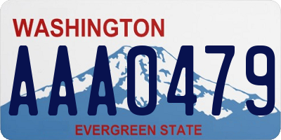 WA license plate AAA0479