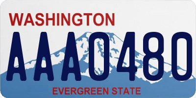 WA license plate AAA0480