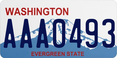 WA license plate AAA0493