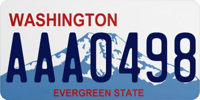 WA license plate AAA0498