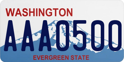 WA license plate AAA0500