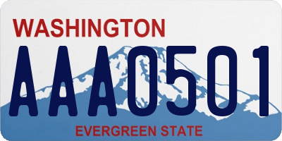 WA license plate AAA0501