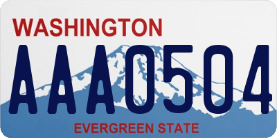 WA license plate AAA0504