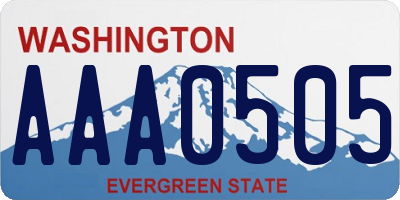 WA license plate AAA0505