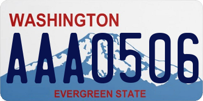WA license plate AAA0506