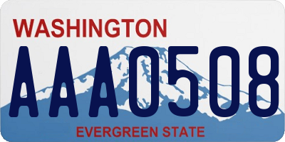 WA license plate AAA0508