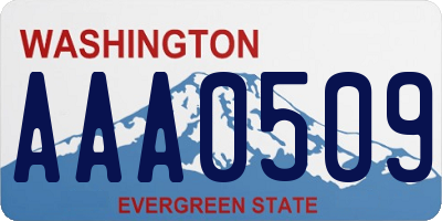 WA license plate AAA0509