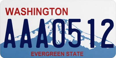 WA license plate AAA0512